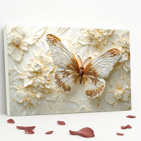 Tableau décoratif florale  -papillon-