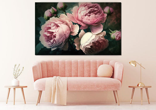 Tableau décoratif florale - Peonies - "Rêve"