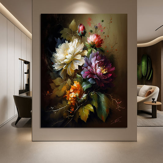 Tableau décoratif florale - Peonies - "Nurturing"