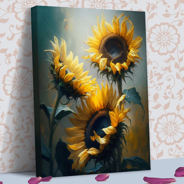 Tableau décoratif florale - Sunflowers - "Majestueuse"