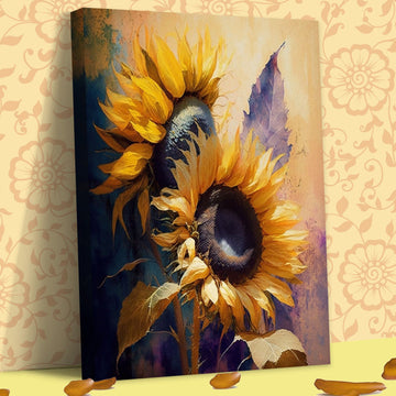 Tableau décoratif florale - Sunflowers - "Spirited"