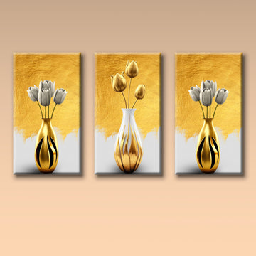 Tableau décoratif florale - Tulips - Tableaux triptyque - "Rêve"