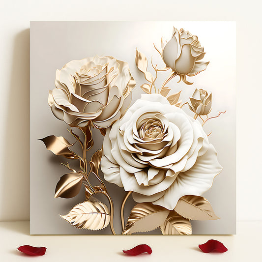 Tableau décoratif florale - Roses - "Luxuriant"