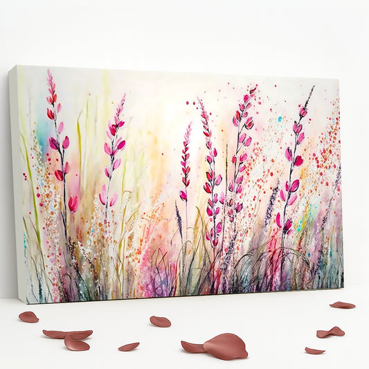 Tableau décoratif florale - Graminées - Cadre américain "Épanoui"