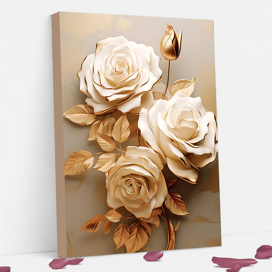 Tableau décoratif florale  -Roses- Cadre américain “Satiny”
