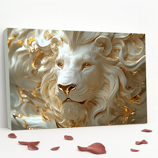 Tableau décoratif Lion -Magnifique- Cadre américain