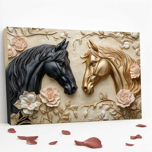 Tableau décoratif chevaux - Cadre américain "rêveur"