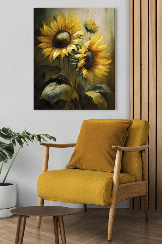 Tableau décoratif florale - Sunflowers - "Radiant"