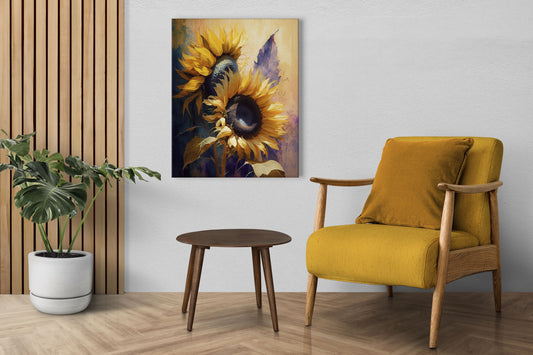 Tableau décoratif florale - Sunflowers - "Spirited"