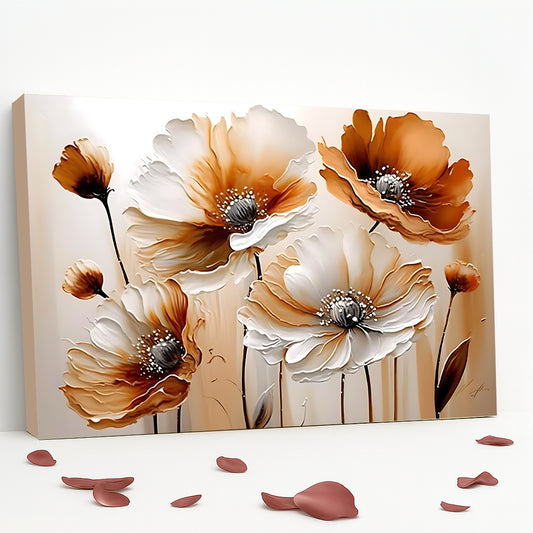 Tableau décoratif florale - Coquelicots - Cadre américain "Pureté"